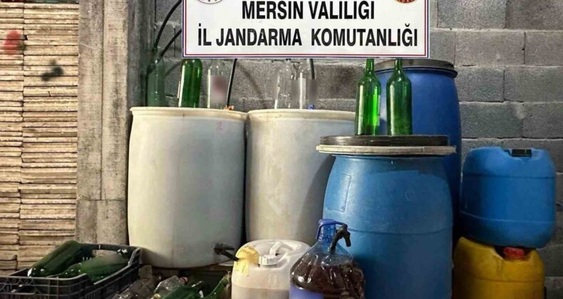 Mersin’de 640 litre sahte içki ele geçirildi